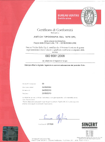 certificato ISO 9001:2000